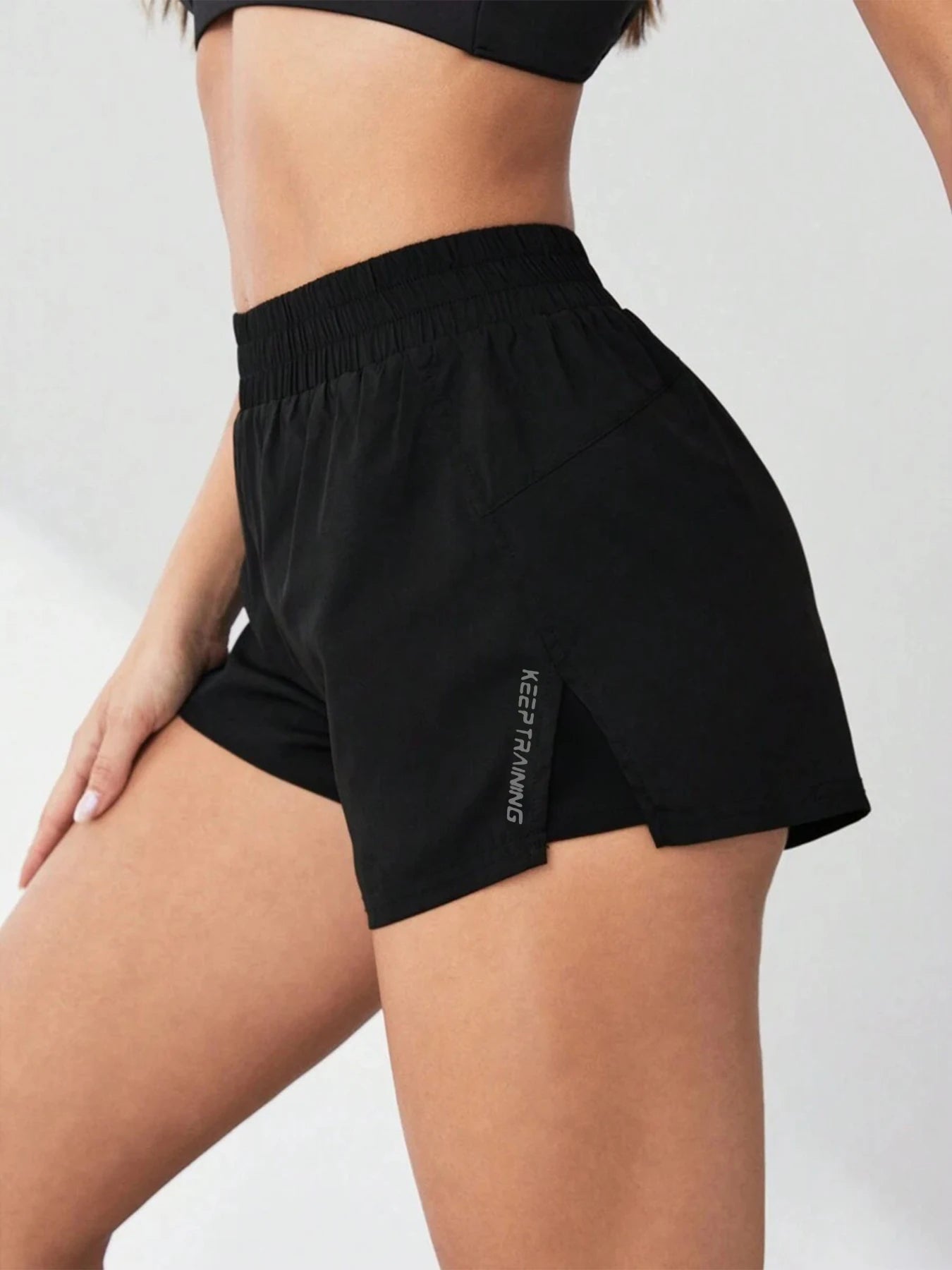 2026 New Style Faux Two-Piece Anti-Exposure Yoga Shorts Sports...